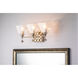 Star 3 Light 22 inch Silver leaf Bath Light Wall Light in Silver Leaf with Antique